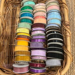 Lot of 50 Ribbon Spools All Colors & Sizes